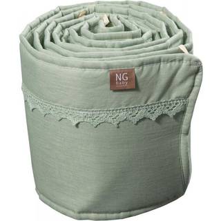 NG Baby Bumper Cradle Linen Med Blonde Sage Green One Size      Unisex