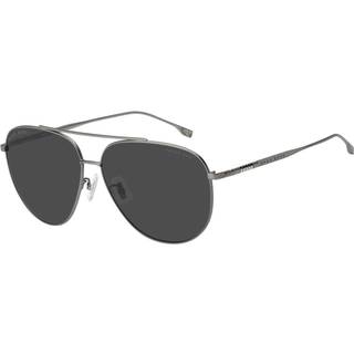 BOSS Boss 1296/F/S Asian Fit R80/M9 63 Solbriller Mænd Grå - Semi-Matte Ruthenium Grey - 63mm