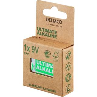 Deltaco Ultimate Alkaline 9V-batteri, 1-pack