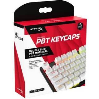 Hyperx PBT Keycaps - Fuldt n?gleindstillet dobbeltskud PBT -materiale Engelsk (US) layout 104 taster - Hvid