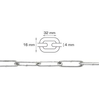 Home-it langleddet kæde 4 mm x 2 meter galvaniseret