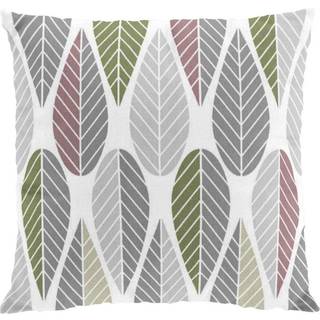 Arvidssons Textil Blader pudebetræk lyserød-grå-grøn