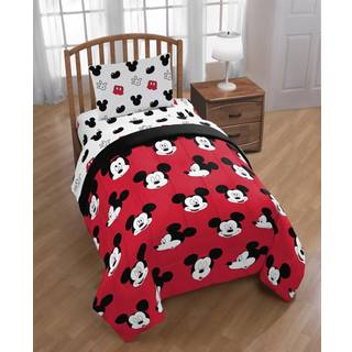 Jay Franco Disney Mickey Mouse Cute Faces 5 stykker fuld seng s?t - Inkluderer dyne & ark s?t - Super Soft Fade Resistent Polyester - (Official D