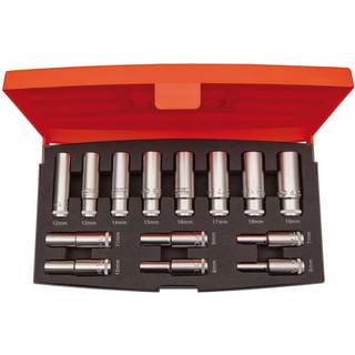 Topsæt 6-kant lang 3/8" 6-19 mm