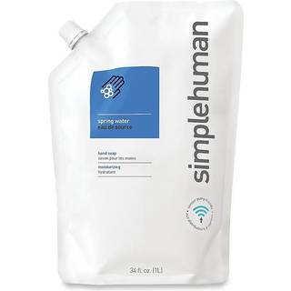 Simplehuman 1L flydende håndsæbe refill pose, kildevand