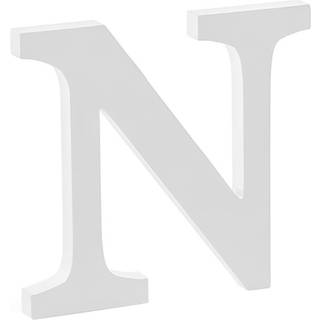 Træbogstav N - hvid 20 cm høj