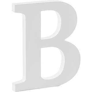 Træbogstav B - hvid 20 cm høj