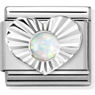 Nomination Silver White Opal Heart Charm