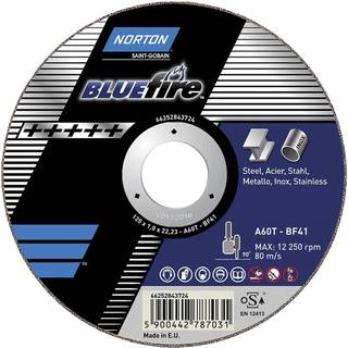 Norton Bluefire Skæreskive 76x1,0x10 mm til stål & rustfri max 20150 rpm/80m/sek