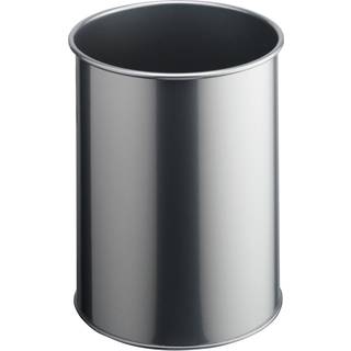 Durable papirkurv metal 15 liter rund sølv