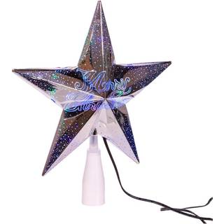 Kurt S ADLER AD2401 10 I 18 Lys glædelig julestjernetræ topper sølv