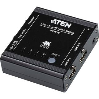ATEN 3-Port True HDMI Switch with IR Control and Pass-Through
