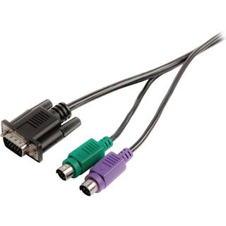Valueline Vga-Kabel VGA Han + 2x PS2 Han - VGA Han + 2x PS / 2 Han 2.00 m Sort