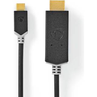 Nedis USB-C™ Adapter | USB 3.2 Gen 1 | USB-C™ Han | HDMI™ Stik | 4K@60Hz | 2.00 m | Runde | Guldplateret | PVC | Antracit | Box
