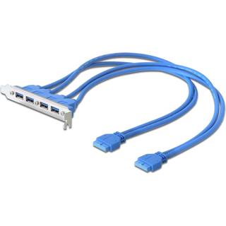 DELOCK Kabel Adapter Slotblech 2xUSB3.0 Pinheader