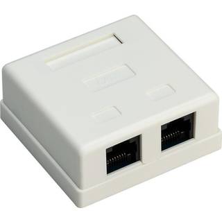 Cat6 UTP Dataudtag RJ45 2-stik - Hvid