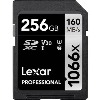 Lexar SD Professional 1066x 160 MB/s Læsning, 120 MB/s Skrivning 256 GB U3/V30 UHS-I Hukommelseskort til DSLR- og spejlløse kameraer