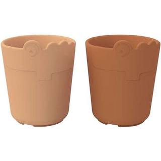 Done by Deer Kiddish mini krus 2-pack Croco Mustard