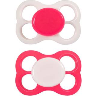 Barnets Favorit luftsutter silikone 0-6 mdr. - Pink/Hvid - 2 stk.
