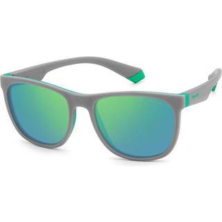 Polaroid Junior PLD 8049/S 3U5/5Z Solbriller Polycarbonat Grå uigennemsigtig Grøn Firkantet Polariseret Spejl