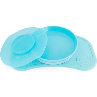 Twistshake Click-mat Mini + Plate et underlag med en tallerken Pastel Blue 2 stk. - 2 stk.