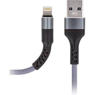 Maxlife MXUC-01 cable USB - Lightning 1,0 m 2A grey nylon