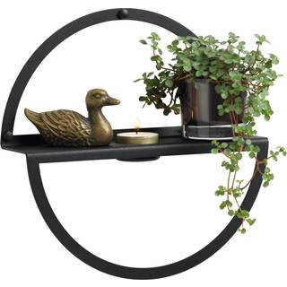Naga magnetisk cirkel fyrfadsstage hylde 25cm i sort metal