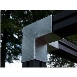 PLUS Cubic hjørnebeslag til 9 x 9 cm stolper, dobbelt, stål, 20 x 20 x 9 cm
