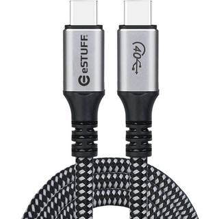 På lager i  7 butikker | eSTUFF USB4 C - C Cable - Grey 100W, 40Gbps 1.2m