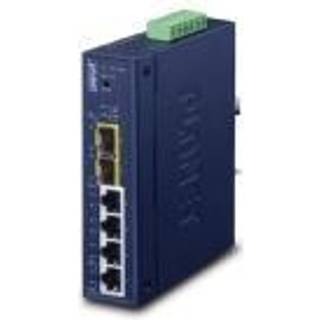 PLANET Industrial L2/L4 4-Port Administreret L2/L4 Gigabit Ethernet (10/100/1000) Blå