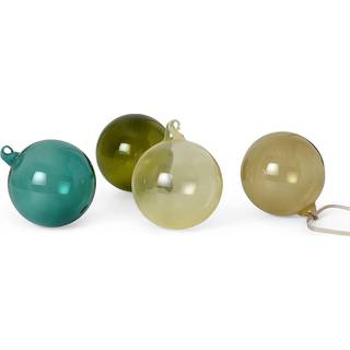 Glass Baubles - L - Set of 4 - Mixed Dark