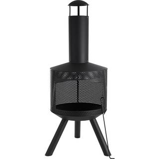 Dangrill bålsted med skorsten, sort