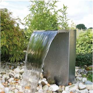 Ubbink VENEZIA LED Edelstahl Wasserfall Set mit Pumpe und Beleuchtung