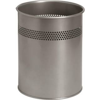 Twin 15L papirkurv i sølvfarvet metal