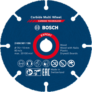 BOSCH EXPERT Skæreskive Carbide Multi Wheel EXPERT Carbide Multi Wheel skæreskive 76 mm, 10 mm