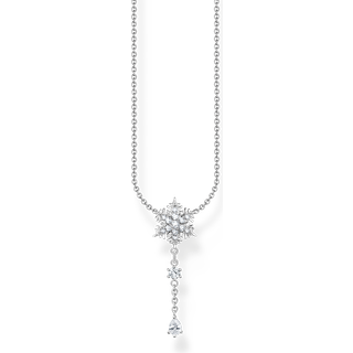 Thomas Sabo KE2171-051-14-L45v Damen Silber-Collier Schneeflocke Weiße Steine