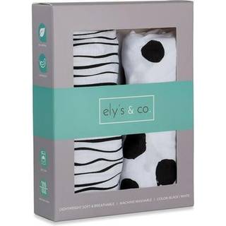 Bassinet Sheet Set 2 Pack 100% Jersey Cotton Black and White Abstract Stripes and Dots af Ely's & Co