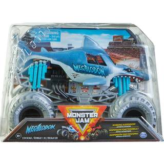 Monster Jam 1:24 Die-Cast Megalodon-lastbil - Realistisk affjedring, gummi BKT-dæk, autentiske detaljer, Saml dem alle