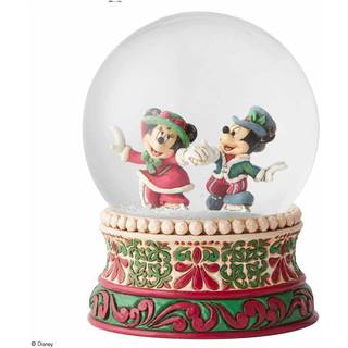 Disney Minnie og Mickey står på skøjter i glaskugle figur