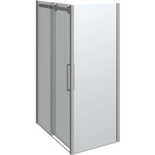 Scanbad Skydedør M/1 Sidepanel Deluxe 1200*800mm Krom/klar