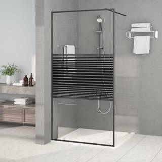 brusevæg 100x195 cm klart sikkerhedsglas sort