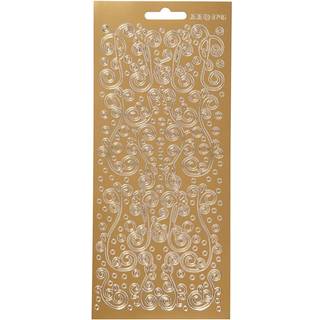 Guld Hvirvel Stickers - 10x23 cm, 1 ark