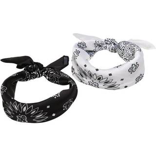 Urban Classics Satin Bandana 2-Pack Black/White