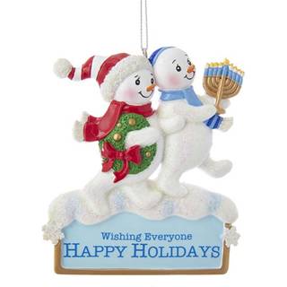 Kurt Adler harpiks Hanukkah Snowman Ornament 4 """" Standard