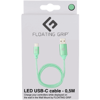 Floating Grip LED USB-C kabel - Grøn - 0.5 m