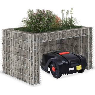 garage til plæneklipper med plantekasse stålwire 110x80x60 cm