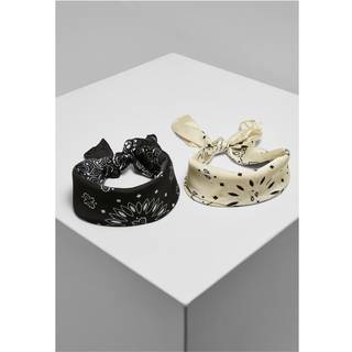 Urban Classics Satin Bandana 2-Pack Black/Lemon