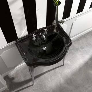 Lavabo Retro 62 porcelænshåndvask, Blank sort