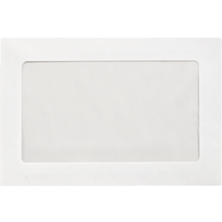 Luxpaper 6 x 9 Fuldt ansigtsvinduet konvolutter | Lys hvid | 28lb. Tekst | 250 Antal