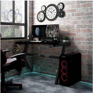 gamerbord med LED-lys og Y-formede ben 110x60x75 cm sort